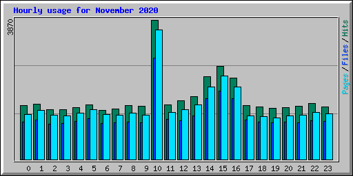 Hourly usage for November 2020